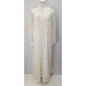 Vintage Henson Kickernick Peignoir Nightgown Robe Set Size L White Bridal